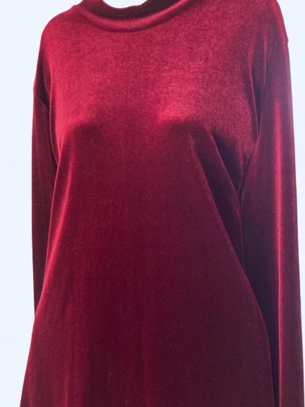 Burgundy velvet dress with mock neck L Kathie Lee Collection